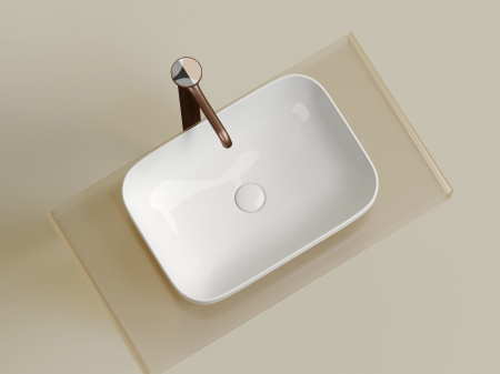 Умывальник чаша накладная прямоугольная Ceramicanova Element 500*359*145мм, белый, CN6055