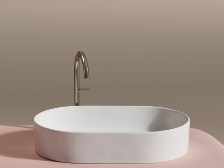 Умывальник чаша накладная овальная Ceramicanova Element 608*385*122мм, Белый, CN6048