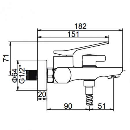 Смеситель для ванны Ledeme H75 L3275