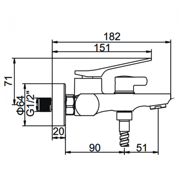 Смеситель для ванны Ledeme H75B L3275B