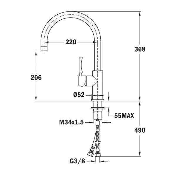 Смеситель для мойки ТЕКА INX 915 SS 749150200