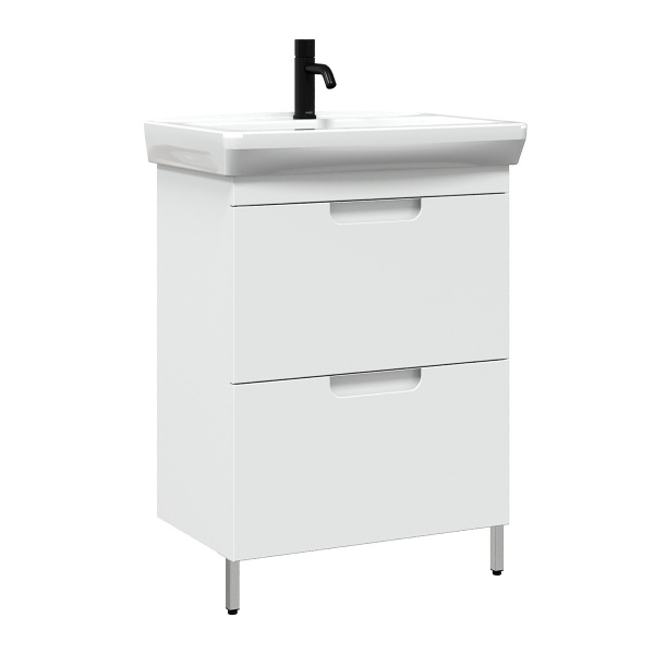 Тумба под умывальник Belux Мадейра напольная 55-02, Белый глянцевый