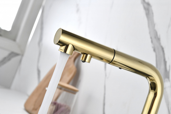 Смеситель для кухни Paulmark SERPENTINE Se213222-G, золото