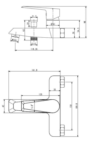 Смеситель для ванны OMNIRES Astoria AS5630CR