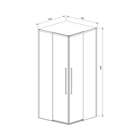Душевой уголок Vincea Slim-N VSS-4SN9010CL, 1000*900, хром, стекло Прозрачный