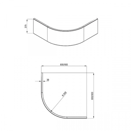 Поддон Deante полукруглый DEEP KTD_042B 80x80x41