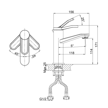 Смеситель для раковины D&K Venice DA1062141, хром