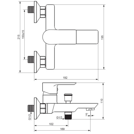 471000001 Apollo Смеситель для ванны и душа AM.PM, хром