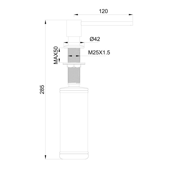 Дозатор мыла WONZON & WOGHAND, Хром (WW-88SD02-CR)