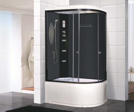Душевая кабина Niagara Ultra NG-214-01LN (120х80х220) высокий поддон(48см),черный,стекло тонированное