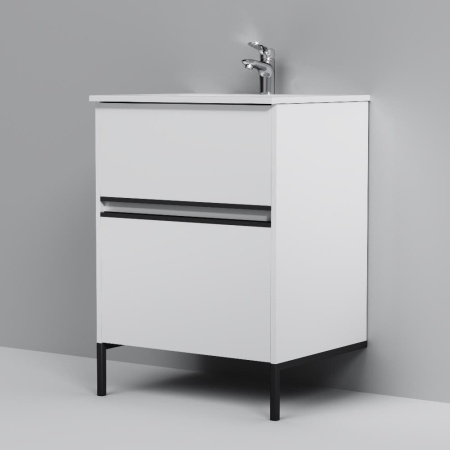 M7BFUX0602WG Sense База под раковину AM.PM, универсальная, 60 см, 2 ящика, белый глянец