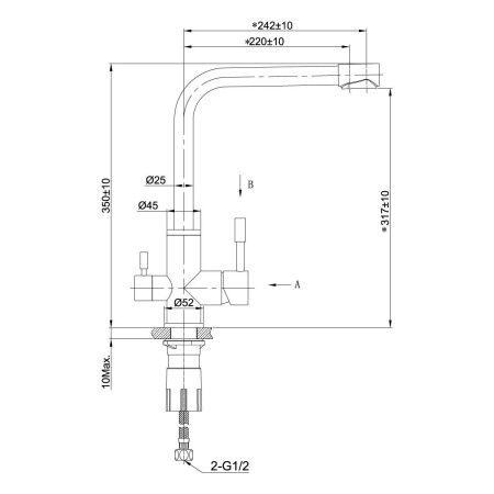 Смеситель Lemark Expert LM5061GMN для кухни с подключением к фильтру с питьевой водой