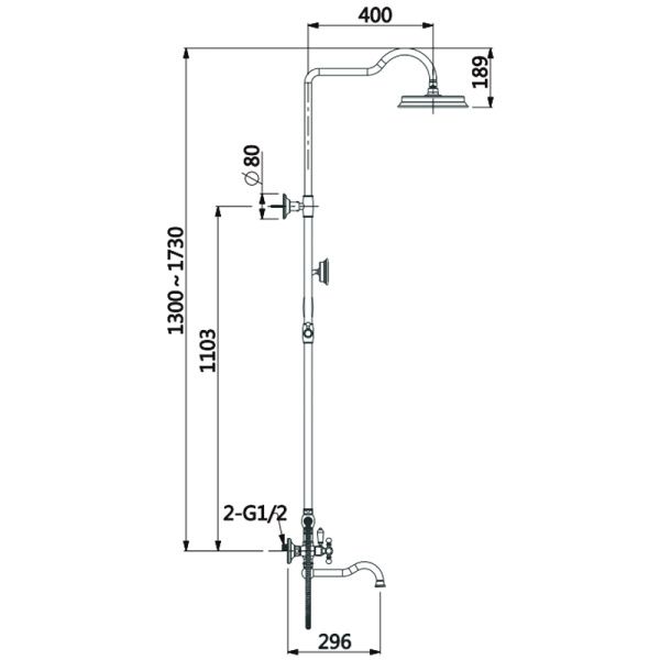 Душевая стойка со смесителем Gappo G2489-6