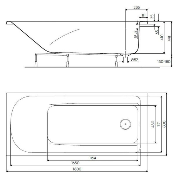 Акриловая ванна Kolo Comfort Plus XWP1480000 180х80
