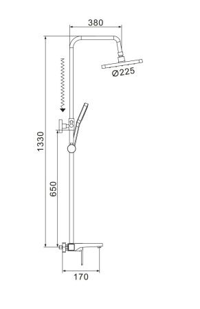 Душевая стойка со смесителем Shevanik S9736H