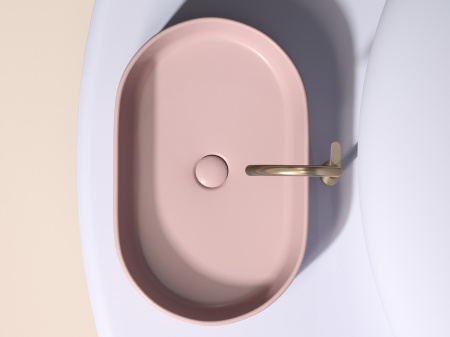 Умывальник чаша накладная овальная Ceramicanova Element 608*385*122мм, Розовый матовый, CN6048MP
