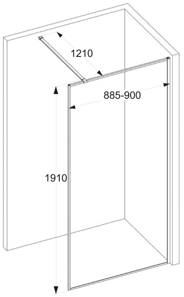 Ограждение STRIP T90 душевое Ceruttispa без поддона (90x190)
