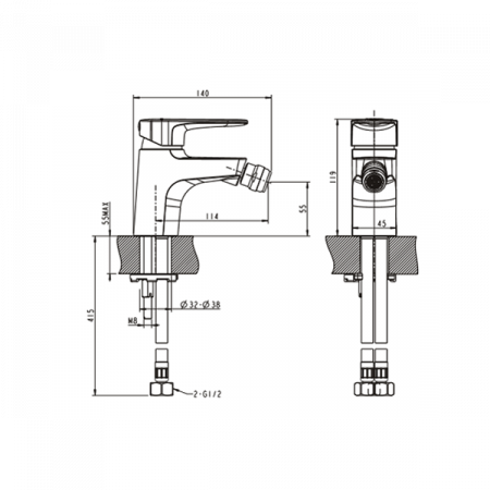 Смеситель для биде Bravat Eler F3239218CP-1-RUS