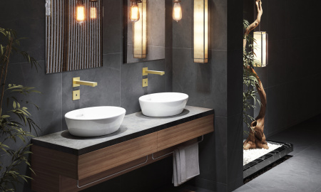 Встраиваемый сенсорный смеситель для раковины TIMO Selene 2073/17SM, матовое золото