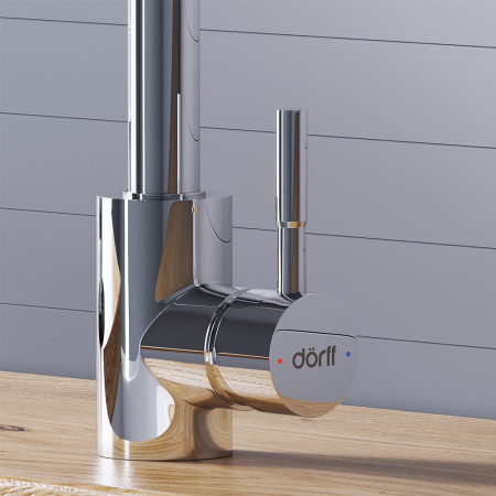 D3007500 Logic Кухонный смеситель Dorff вытягивающимся изливом Logic, хром
