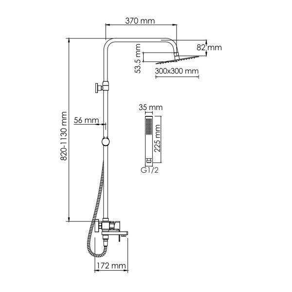A177.118.103.010.CH Душевой комплект WasserKRAFT со смесителем