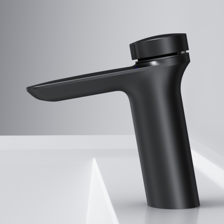 F50A02522 Inspire V2.0, TouchReel Смеситель для умывальника AM.PM, излив 125 мм, черный.