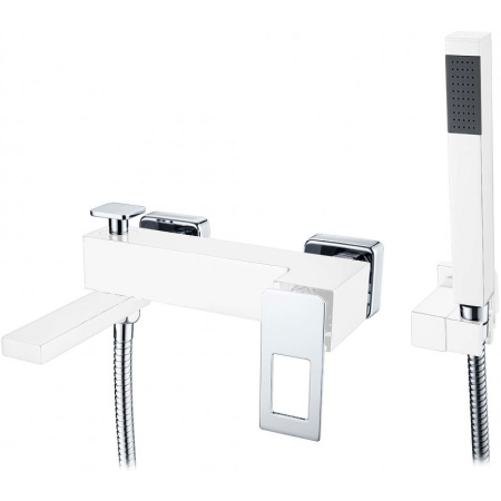 Смеситель для ванны Boheme Q 143-WCR Белый Хром