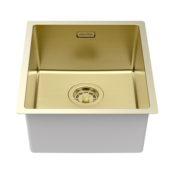 Мойка Paulmark LASSAN 38 UNI LA38-LG 380х440х200 мм, нержавеющая сталь, светлое золото
