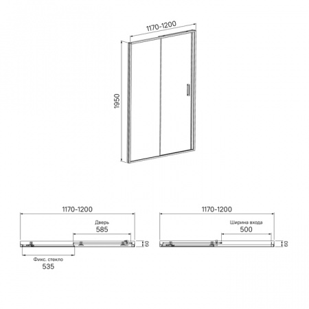 Душевая дверь IDDIS Zodiac ZOD6CS2i69 120х195