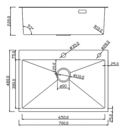 Кухонная мойка Roxen Simple 70 PVD (графит)