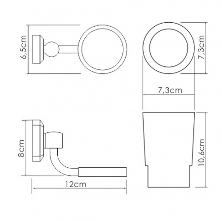 Стакан для зубных щеток WasserKRAFT K-28128