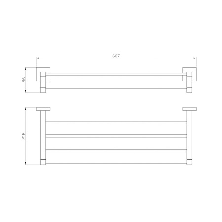 Полотенцедержатель с полкой WONZON & WOGHAND, Брашированный никель (WW-8981-BN)