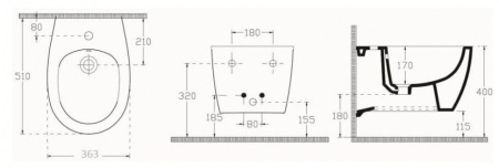 Биде ISVEA Infinity подвесной  365*530*400 цвет синий матовый 10NF41001SV-2Z