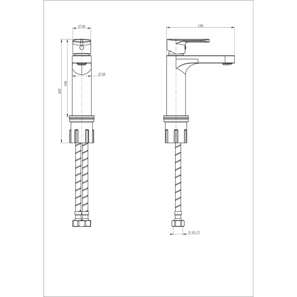 Смеситель для раковины WONZON & WOGHAND, Брашированное золото (WW-H1032-BG)