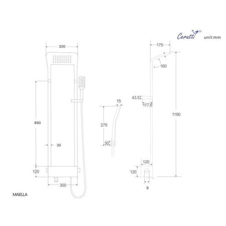 Панель MAIELLA B душевая Cerutti SPA CT8985