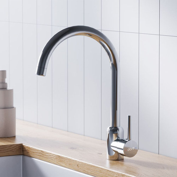 D3007000 Logic Кухонный смеситель Dorff поворотный, хром