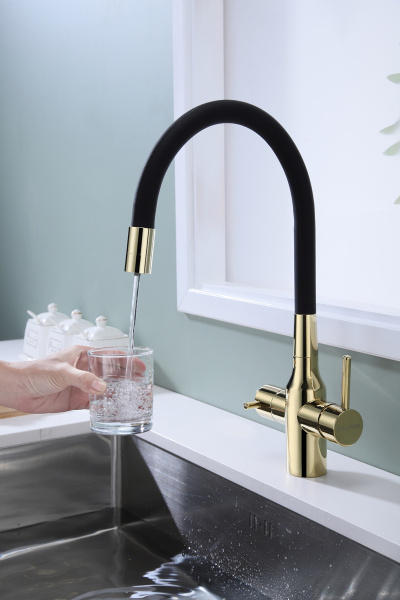 Смеситель для кухни Paulmark SALIX Sa213419-G, золото