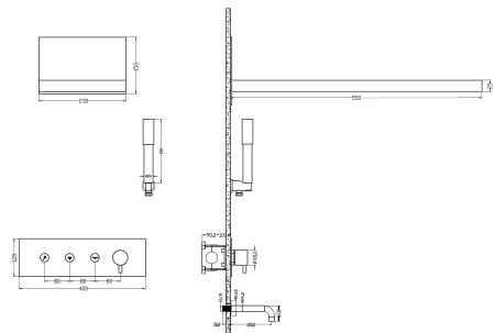 Душевая система с изливом Boheme Fusion Matt White, 130-2-MW