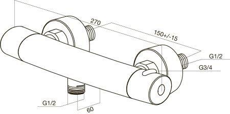 Смеситель для душа AM.PM Sense F7540064 с термостатом