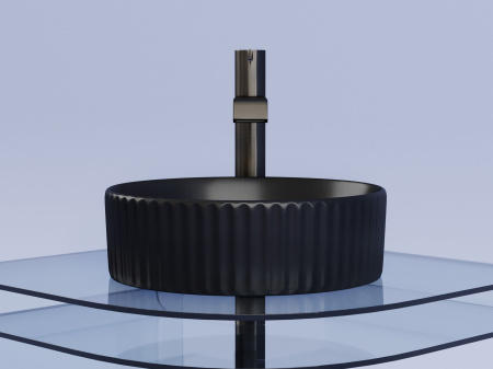 Умывальник чаша накладная круглая Ceramicanova Element 360*360*115мм, черный матовый, CN6057MB