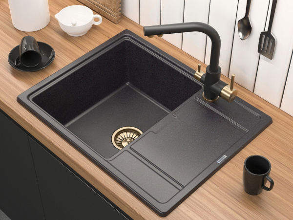 Мойка Paulmark FLUGEN 50-650 PM216550-BL 500х650х200 мм, IT-GRANIT, черный