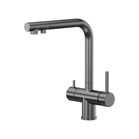 Смеситель Reflexion Lago RX9903BL для кухни с подключением к фильтру, оружейная сталь