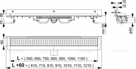 Душевой трап AlcaPlast APZ104-750