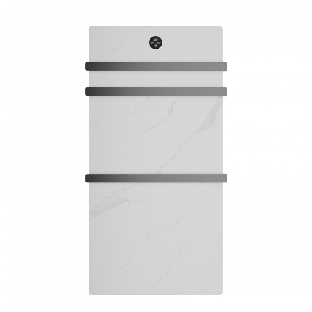 Полотенцесушитель электрический с греющей плитой Белый мрамор WONZON & WOGHAND, Темный графит (WW-A503-GM)