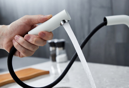 Смеситель для кухни Paulmark KASSEL Ka214311-431TW, белый матовый полностью