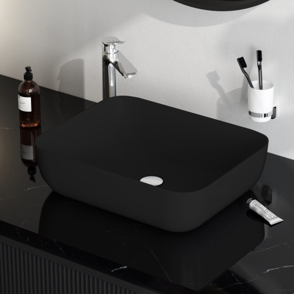 M8FWCC10510BM Func Раковина накладная AM.PM, прямоугольник, 51 см, цвет черный матовый
