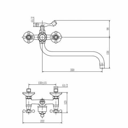 Смеситель для ванны FASHUN A2619-3, хром