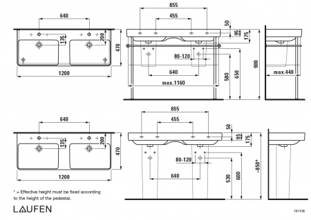 Умывальник Laufen Pro S 8149660001041 120x46x9