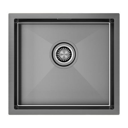 Мойка Paulmark ALLER 48 UNI PM804844-GM 440х480х200 мм, нержавеющая сталь AISI 304, воронёная сталь