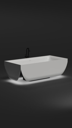 Ванна отдельностоящая Salini ARIA 190х90, S-Sense, глянцевый белый 1051101G